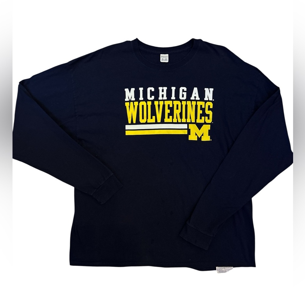 University of Michigan Wolverines Long Sleeve Shirt 100% Cotton XXL